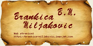 Brankica Miljaković vizit kartica